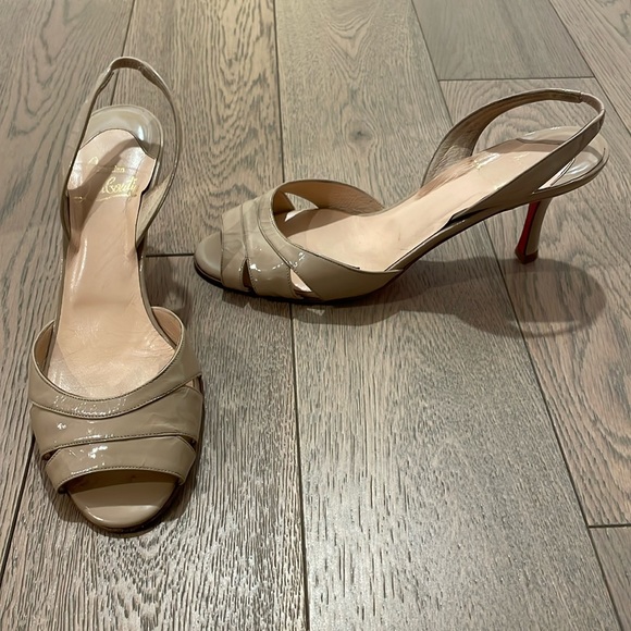 Nude Christian Louboutin Strappy Sandals Size 38 - Picture 1 of 8